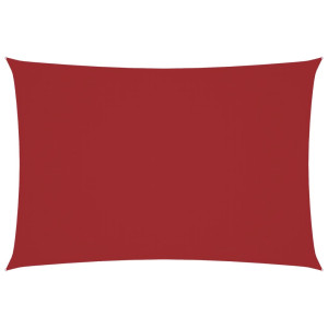 Toldo de vela rectangular tela Oxford rojo 3x6 m H