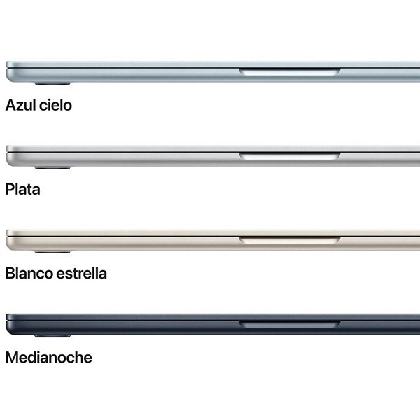 APPLE MACBOOK AIR 15.3" 2025 M4 16GB RAM 256GB blanco estrella M 6