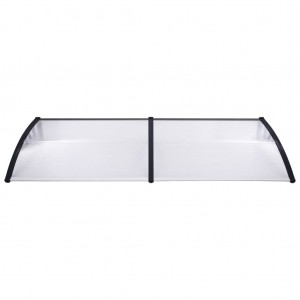 Toldo para porta 240x75 cm PC preto e transparente H
