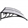 Toldo para porta 240x75 cm PC preto e transparente 3