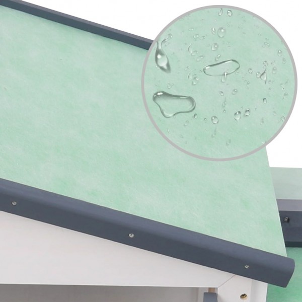 Coelheira exterior grande 145x45x84cm madeira cinzento e branco M 5