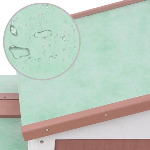 Coelheira exterior grande 145x45x84cm madeira castanho e branco M 5