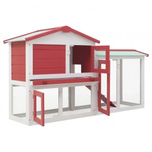 Coelheira exterior grande 145x45x84cm madeira vermelho e branco H