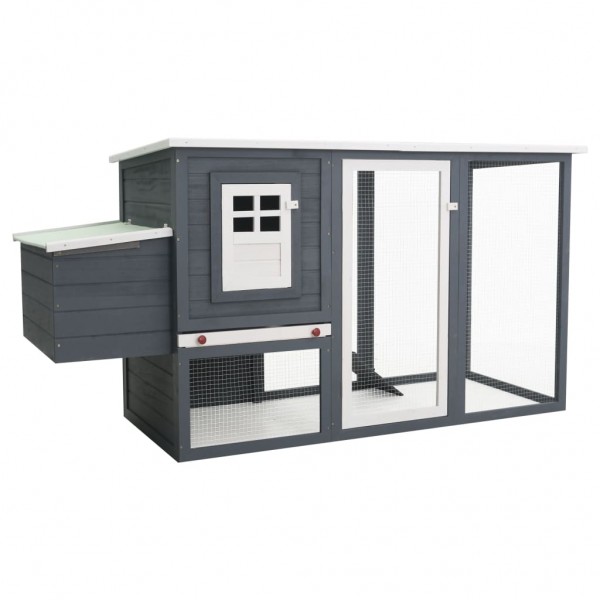 Gallinero con 1 jaula para huevos madera gris D