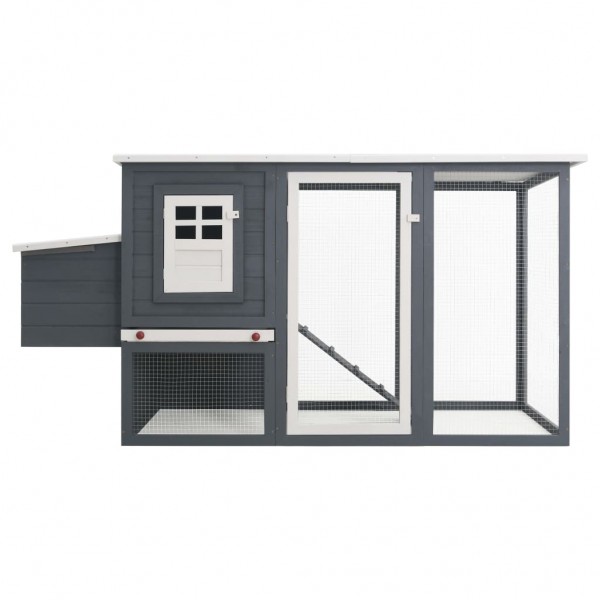 Galinheiro de exterior com gaiola para ovos madeira cinzento M 3