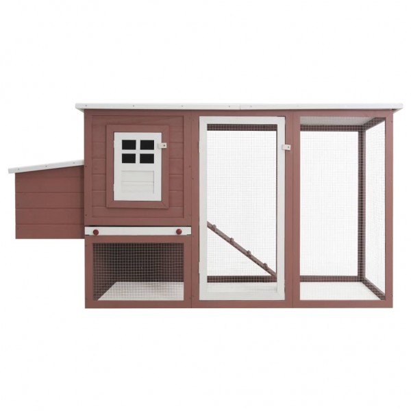 Galinheiro de exterior com gaiola para ovos madeira castanho M 4