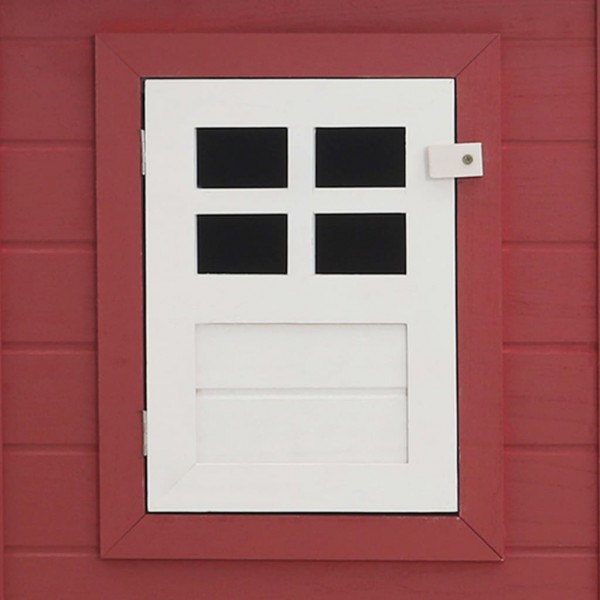 Galinheiro de exterior com gaiola para ovos madeira vermelho M 2