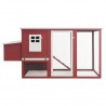 Galinheiro de exterior com gaiola para ovos madeira vermelho 4