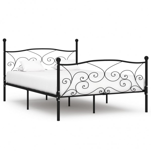 Estructura de cama con somier metal negro 140x200 cm D