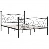 Estrutura de cama com estrado de ripas 140x200 cm metal preto 2