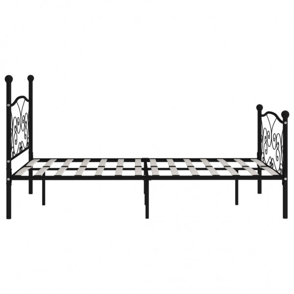 Estrutura de cama com estrado de ripas 140x200 cm metal preto M 4