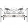 Estrutura de cama com estrado de ripas 200x200 cm metal preto 3