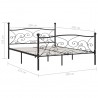 Estrutura de cama com estrado de ripas 200x200 cm metal preto 5