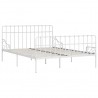 Estrutura de cama com estrado de ripas 200x200 cm metal branco 2