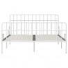 Estrutura de cama com estrado de ripas 200x200 cm metal branco 3