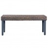 Banco de ratán kubu y madera maciza de mango gris 110 cm 2