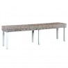 Banco 160cm vime Kubu natural e madeira mangueira maciça branco 1