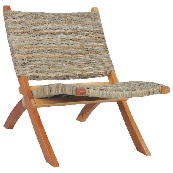 Silla de ratán kubu natural y madera maciza de caoba D