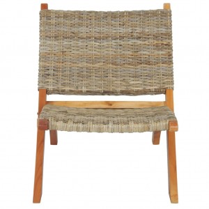 Silla de ratán kubu natural y madera maciza de caoba H