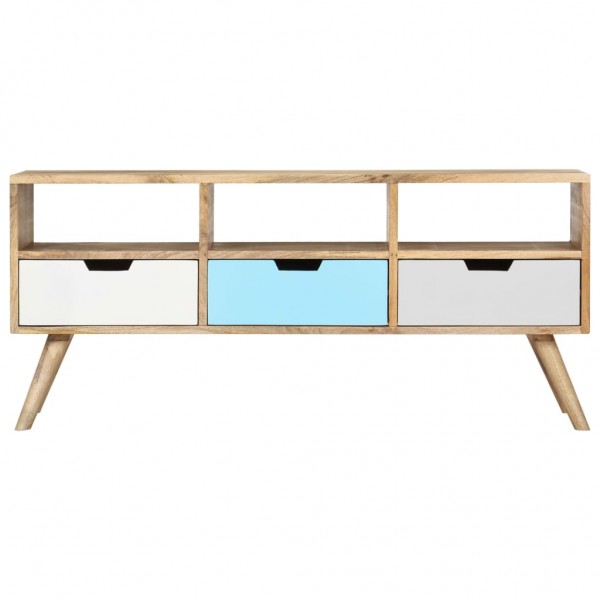 Mueble para TV de madera maciza de mango 110x35x48 cm M 4
