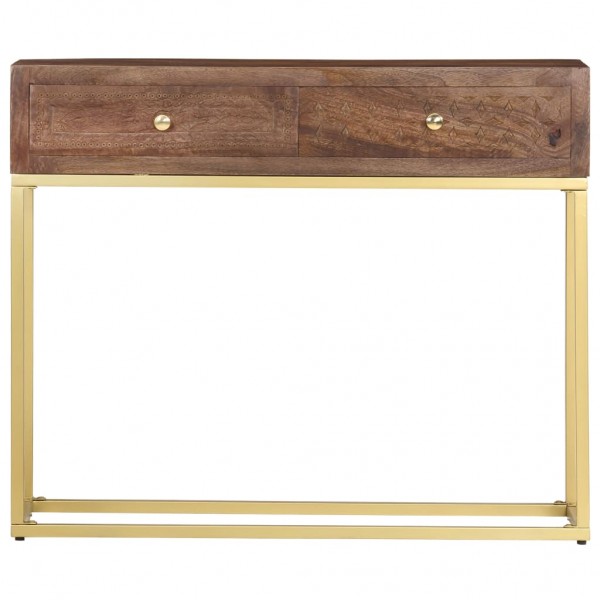 Mesa consola de madera maciza de mango 90x30x75 cm M 4
