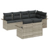 Conjunto de Sofá de Jardim em 7 Peças com Almofadas - Rattan Sintético Cinza Claro 2