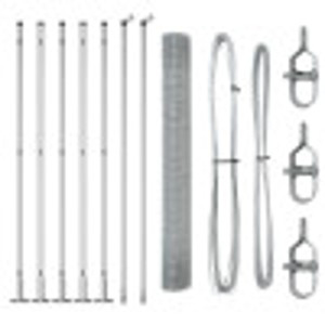 Cerca de Alambre Soldado con 7 Postes Flangiados 0.8x10 m Acero Galvanizado H