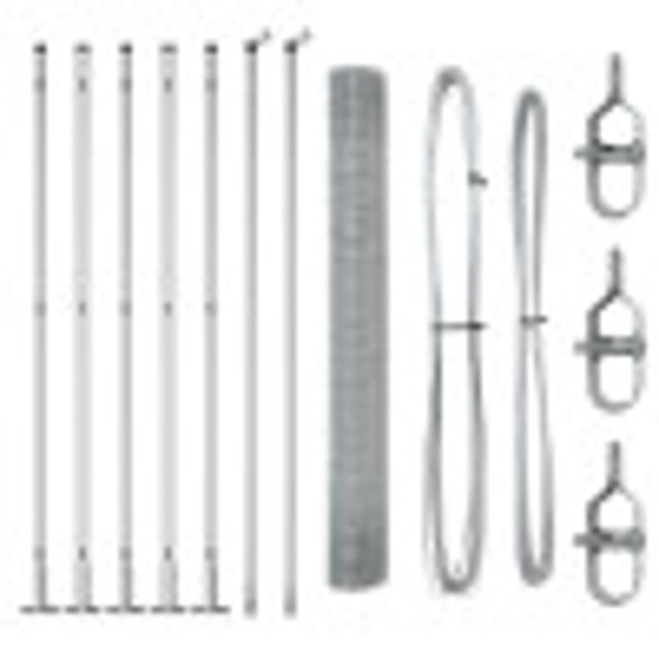 Cerca de Alambre Soldado con 7 Postes Flangiados 0.8x10 m Acero Galvanizado M 2