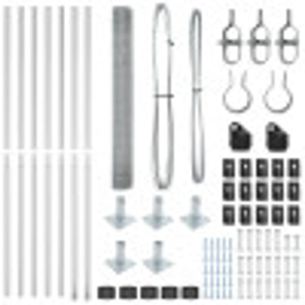 Cerca de Alambre Soldado con 7 Postes Flangiados 0.8x10 m Acero Galvanizado M 5