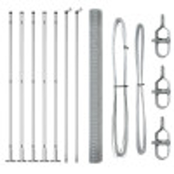 Cerca de Alambre Soldado  con 7 Postes con Brida 1.4x10 m Acero Galvanizado M 2