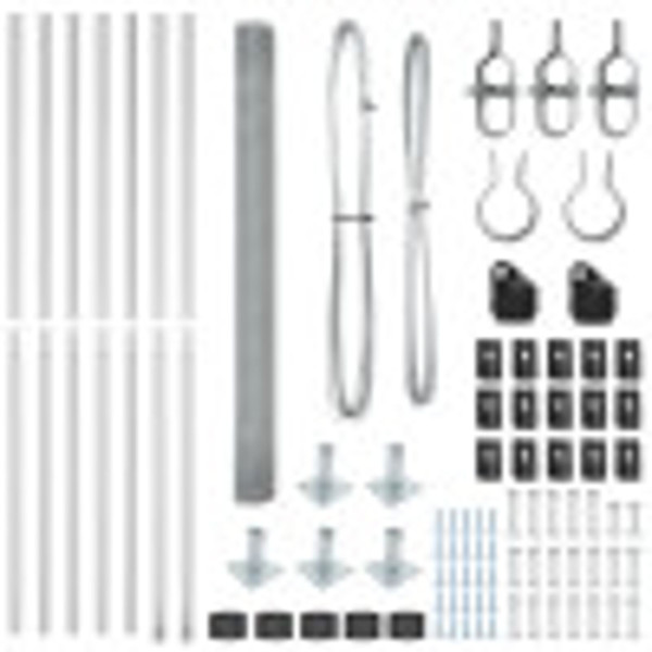 Cerca de Alambre Soldado  con 7 Postes con Brida 1.4x10 m Acero Galvanizado M 5