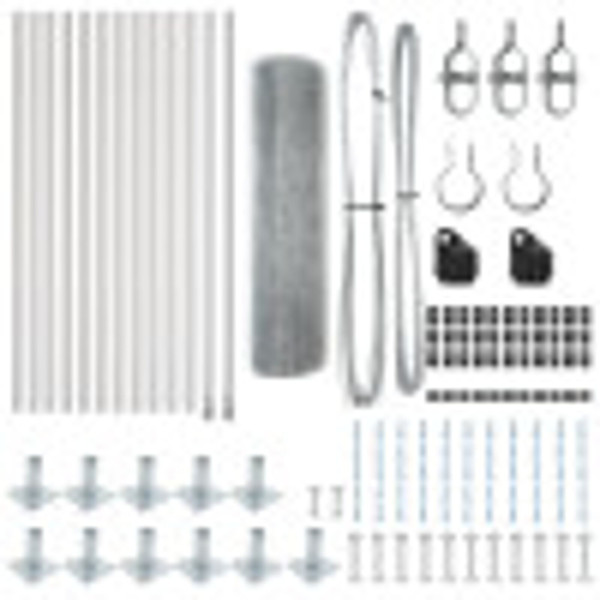 Cerca de Alambre Soldado  con 13 Postes Flangados 0.4x25 m Acero Galvanizado M 5