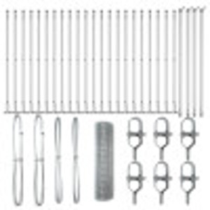 Cerca de Alambre Soldado  con 13 Postes Flangados 0.4x50 m Acero Galvanizado H