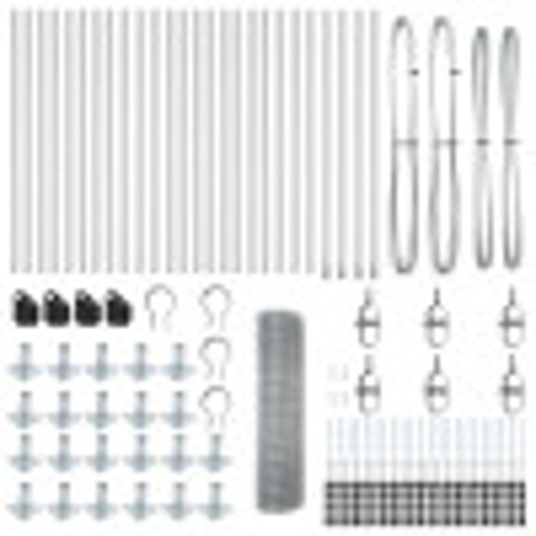 Cerca de Fio Soldado com 13 Postes Flangeados 0.4x50 m Aço Galvanizado M 5