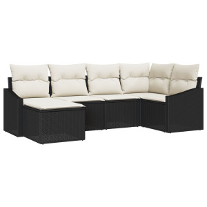 Set de comedor de jardín  Conjunto de 6 Beige. Negro H
