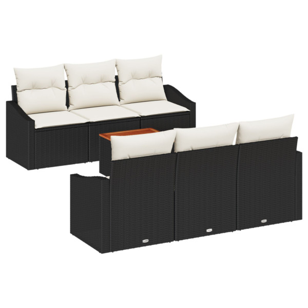 Conjunto de Sofá de Jardim 7 pcs Preto. branco 55 x 55 x 37 cm M 2