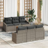 Conjunto de Sofá de Jardim 7 pcs Cinzeto 55 x 55 x 37 cm Vime 1