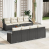Conjunto de Sofá de Jardim 7 pcs Preto. branco 55 x 55 x 37 cm 1