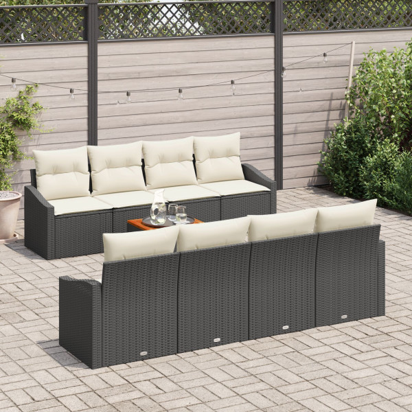 Conjunto de Sofá de Jardim 7 pcs Preto. branco 55 x 55 x 37 cm M 3