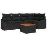 Conjunto de Sofá de Jardim 6 pcs Preto 55 x 55 x 37 cm 2