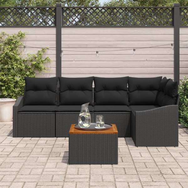 Conjunto de Sofá de Jardim 6 pcs Preto 55 x 55 x 37 cm M 3
