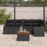 Conjunto de Sofá de Jardim 6 pcs Preto 55 x 55 x 37 cm 3