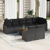 Conjunto de Sofá de Jardim 9 pcs Preto 55 x 55 x 37 cm 1