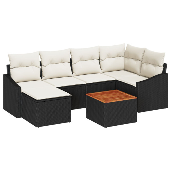 Conjunto de Sofá de Jardim 7 pcs Preto. branco 55 x 55 x 37 cm M 2