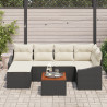 Conjunto de Sofá de Jardim 7 pcs Preto. branco 55 x 55 x 37 cm 3