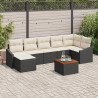 Conjunto de Sofá de Jardim 8 pcs Preto. branco 55 x 55 x 37 cm 1