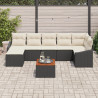 Conjunto de Sofá de Jardim 8 pcs Preto. branco 55 x 55 x 37 cm 3