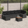 Conjunto de Sofás de Jardim 8 pcs Preto 55 x 55 x 37 cm 1