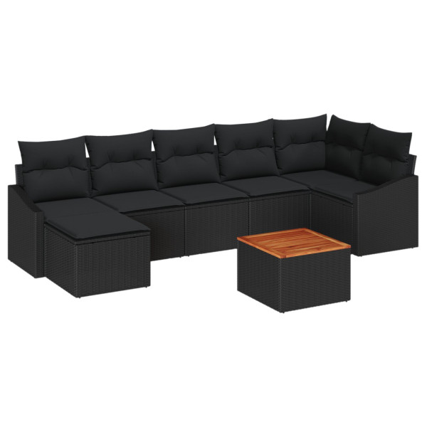 Conjunto de Sofás de Jardim 8 pcs Preto 55 x 55 x 37 cm M 2