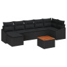 Conjunto de Sofás de Jardim 8 pcs Preto 55 x 55 x 37 cm 2